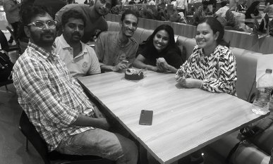 The team around a table