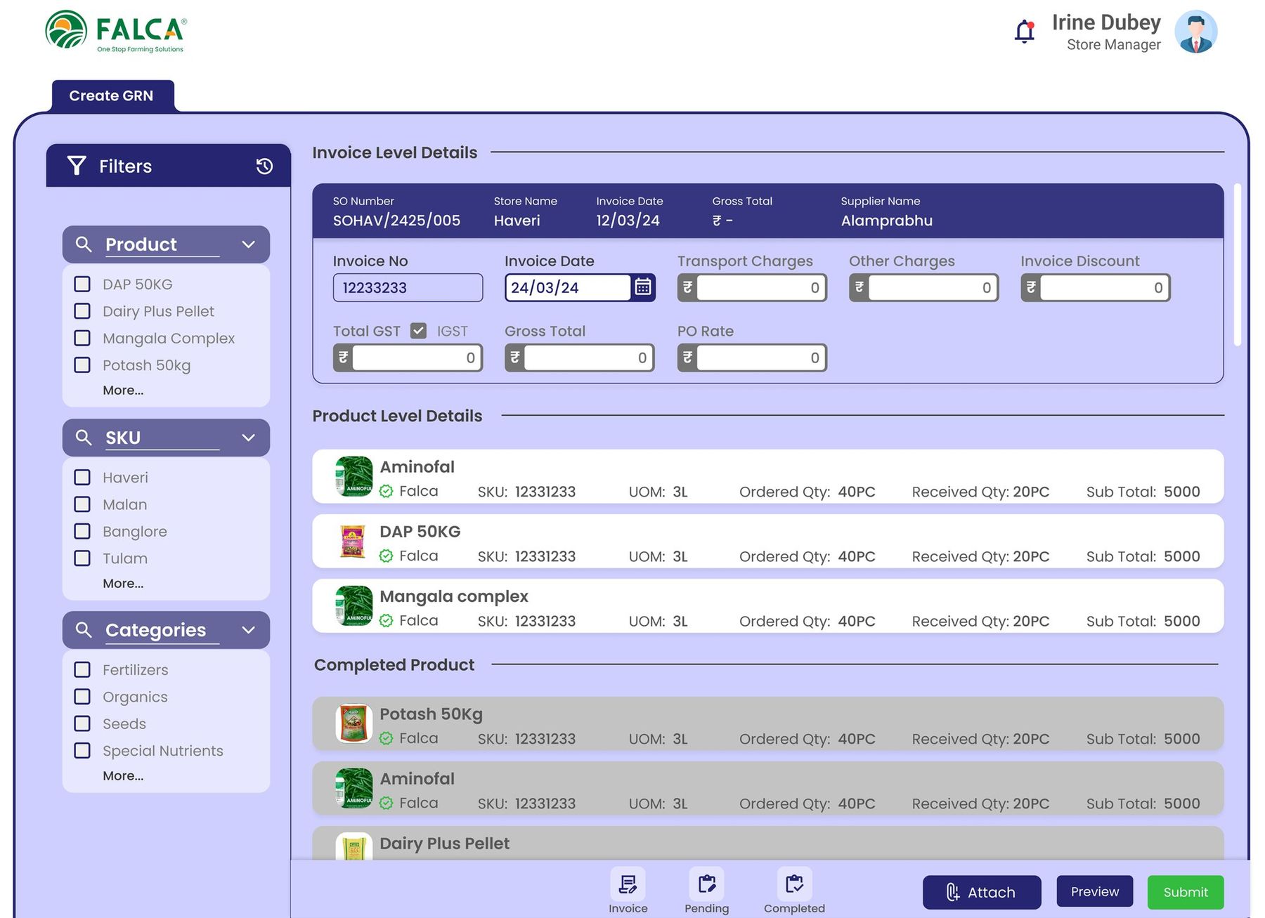 Add invoice details